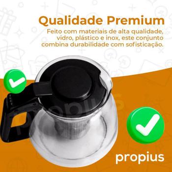 Imagem de Chaleira Bule Infusor 1L E 4 Xícaras Café Chá Jarra Mesa Vai