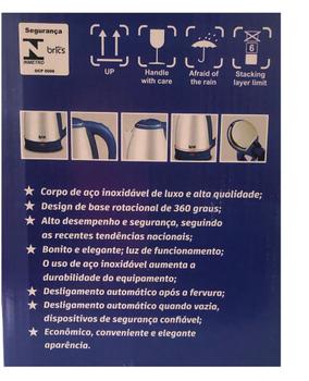 Imagem de Chaleira Elétrica Auto Desligamento Em Inox Best 1,8 L 127 V