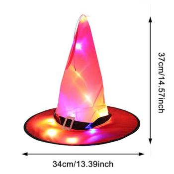 Imagem de Chapéu Bruxa Feiticeira C/ Led Colorida Acessório Halloween 