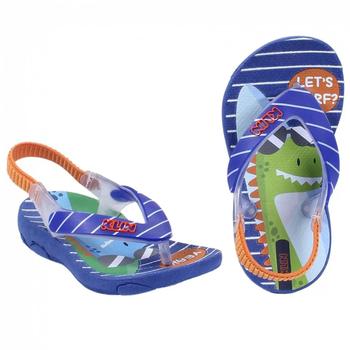 Imagem de Chinelo Infantil Klin Acqua Print Royal/Laranja Jacaré