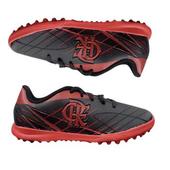 Imagem de Chuteira Infantil Flamengo Original Oxn Avanti 3 Vermelho E Preto