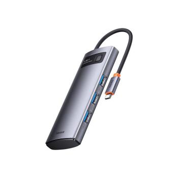 Imagem de Concentrador USB-C Baseus 4 em 1 Cinza - Velocidade 3.0