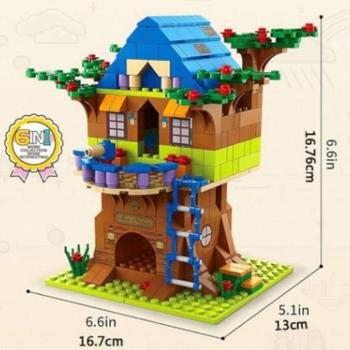Imagem de Conjunto 1000 Pç Brinquedo Blocos Tipo Lego - Casa Na Árvore