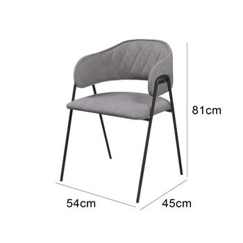 Imagem de Conjunto 4 Cadeiras De Jantar Veneza no Linho Cinza e Metal Preto