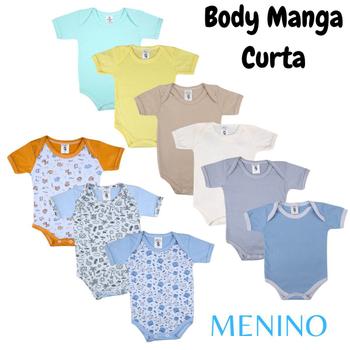 Imagem de Conjunto Bebe Body Babador Short Menino E Menina Maternidade