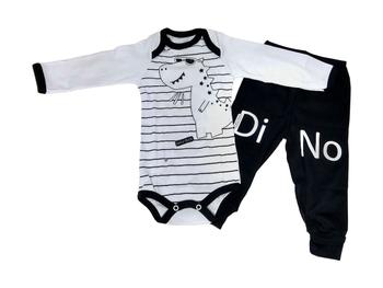 Imagem de Conjunto Body Bebê Baby Duck Manga Longa Estampado Dinossauro Branco