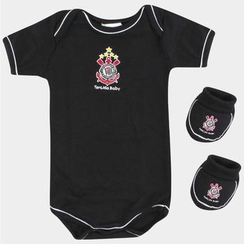 Imagem de Conjunto Corinthians Body Manga Curta Com Pantufa Infantil