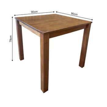 Imagem de Conjunto de Mesa Madeira Maciça Roma para Restaurante com 4 Cadeiras Estofadas Preta 90x90cm 