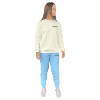 Imagem de Conjunto de Moletom Feminino Blusa Sem Capuz e Calça Jogger Estampado