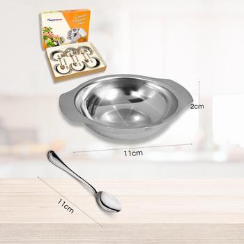 Imagem de Conjunto De Sobremesa Inox 12 Peças Colher Colherzinhas Taças Tacinhas Tigelas Bowl