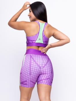 Imagem de Conjunto Fitness Feminino Estampado Top + Short Geofusion Suplex