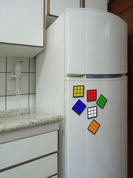 Imagem de Conjunto Porta Copos com 6 unidades (2 em 1) com Imã - Cubo Mágico Colorido