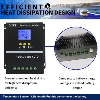 Imagem de Controlador Carga Solar 12/24/36/48V 80A Sy4880A Powlsojx