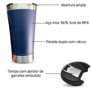 Imagem de Copo Térmico para Cerveja Chopp com Tampa 473ml