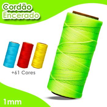 Imagem de Cordão Encerado 1mm - Fio Cordone Verde Neon - Com 100 Metros - UMK