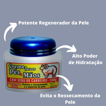 Imagem de Creme para os Pés e Mãos San Jully Com Sebo de Carneiro Pote 240g Kit 6 Unidades