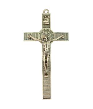 Imagem de Crucifixo de Parede Dourado Metal 30x15 CM