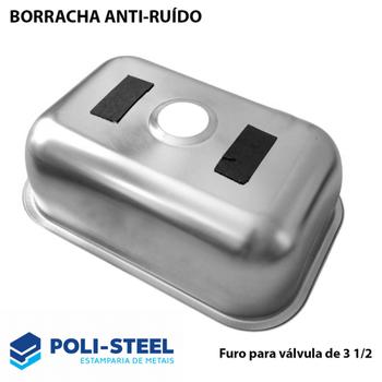 Imagem de Cuba Pia Cozinha nº2 56x34x14 INOX POLIDA + SIFÃO +VÁLVULA +TORNEIRA BANCADA RAINHA - Poli-Steel