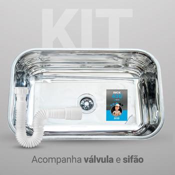 Imagem de Cuba Pia Numero 2 Cozinha Inox Dotec 56x34x17 Valvula Sifao