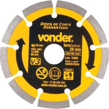 Imagem de Disco diamantado 110MM V3 Furo de 20mm VONDER