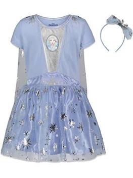 Imagem de Disney Frozen Elsa Anna Toddler Girls Fantasia Vestido Vestido e Faixa de Cabeça Conjunto 5T