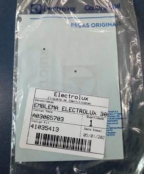 Imagem de Emblema Electrolux 30mm Refrigerador A03065703 modelo DF56S