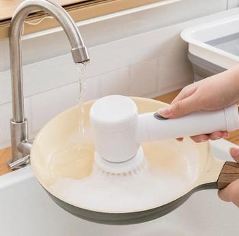 Imagem de Escova Limpeza Elétrica Usb 5 Em 1 Limpeza Multiuso Banheiro