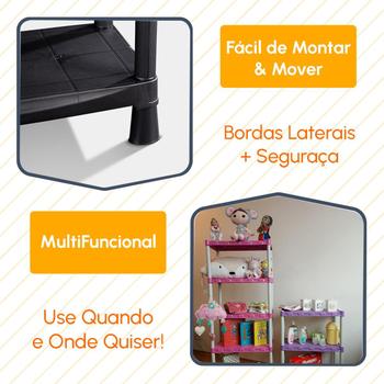 Imagem de Estante Modular Prateleiras 3 Andares Plástica Organizador Para Casa Escritório Lavanderia Banheiro Salão