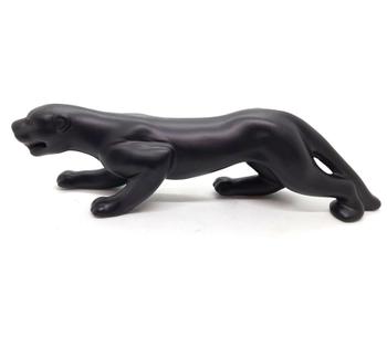 Imagem de Estátua Pantera Leopardo Porcelana Decorativa Sala Casa 20cm