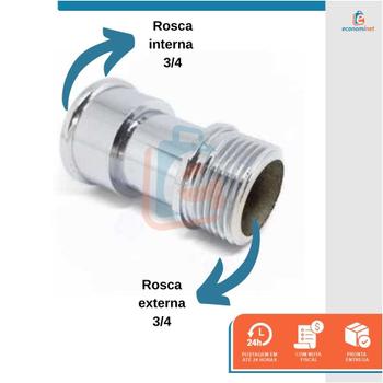 Imagem de Extensão Aumento Rosca Para Torneira Curto Garden 3/4