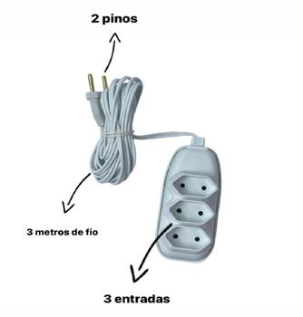 Imagem de Extensão Bipolar Branca - 3 Metros