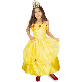 Imagem de Fantasia A Bela e a Fera Infantil Vestido Longo de Luxo