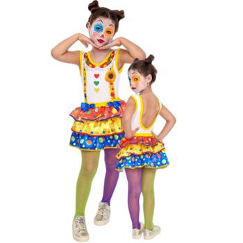 Imagem de Fantasia Infantil Body Palhaça Palhacinha Menina Circo Festas Aniversário Carnaval