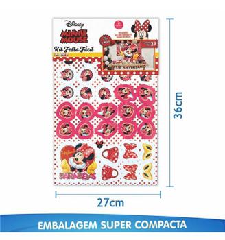 Imagem de Festa Minnie Mouse Kit Aniversário Fácil em EVA com 39 Peças