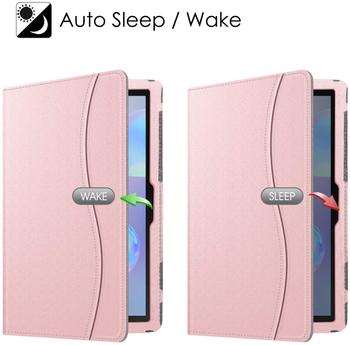 Imagem de Fintie Case para Samsung Galaxy Tab S6 10,5" 2019 (Modelo SM-T860/T865/T867), Patenteado S Pen Slot Design Suporte de visualização multi-ângulo Capa Auto Wake/Sleep, Rose Gold