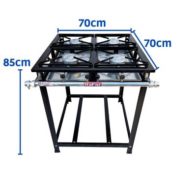 Imagem de Fogão Industrial de Piso 4 Bocas Alta Pressão 30x30cm Itafaz
