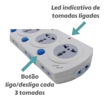 Imagem de Fonte Régua Estabilizador Universal Extensão 16 tomadas Bivolt