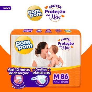 Imagem de Fralda Pom Pom Protek M com 86 unidades - 4 a 9 kg