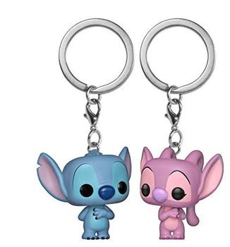 Imagem de Funko Pop! Porta-chaves: Pacote com 2 brinquedos Lilo & Stitch & Angel, multicolorido