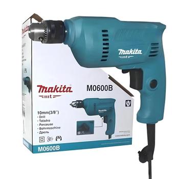 Imagem de Furadeira de Alta Rotação Industrial 10Mm 350W Reversível Com Chave do Mandril M0600B 127V Makita