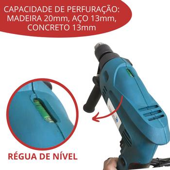 Imagem de Furadeira de impacto 750w maleta acessórios 110v ImportWay