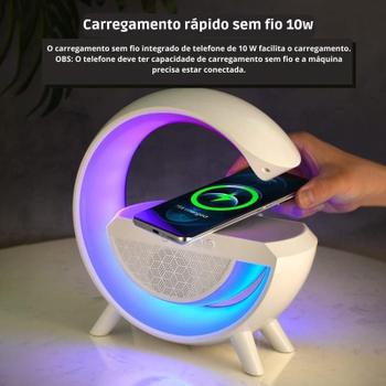 Imagem de G Speaker Branco Carregamento Por Indução Bluetooth Rgb