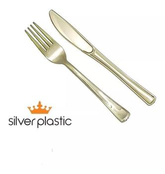 Imagem de Garfo descartável linha gold premium - Silver plastic