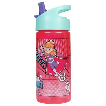 Imagem de Garrafa Garrafinha Canudo Silicone Retrátil Bico Rígido Buba Super Heroínas 380ml