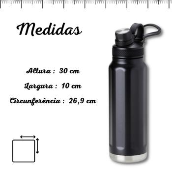 Imagem de Garrafa Térmica Squeeze Água Café Aço Inox 950ml E Trava 18h