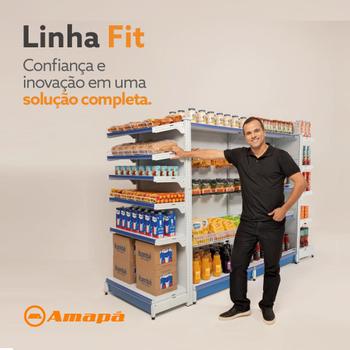 Imagem de Gondola Centro 137 Amapa FIT Kit 4 Metros 2 Ponta Branco Pe Am - Amapá