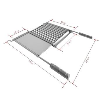 Imagem de Grelha Parrilla Inox chapa Auxiliar Coletor de Gordura