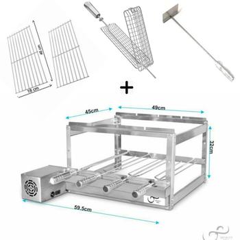 Imagem de Grill Inox 4 Espetos para Churrasqueira mais Acessórios