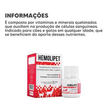 Imagem de Hemolipet 30ml Suplemento Avert Para Cachorro e Gato