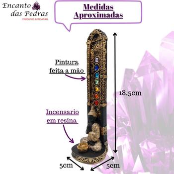 Imagem de Incensário 7 Chakras Buda - Roupa Brilhante com Pele Negra